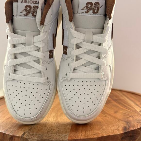 Nike Jordan Stadium 90 White Brown Women's Casual Shoes Size 6.5 FB2269-121 New - Picture 8 of 10